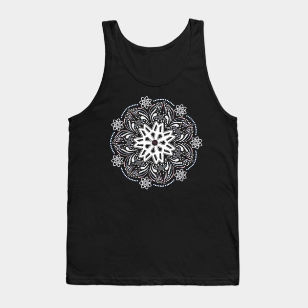 Greyscale Mandala Tank Top by Jane Izzy Designs